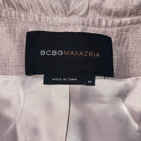 BCBG MAXAZRIA‎ Ruffle Collared Linen Blend Jacket Blazer Size 10P Purple/Pink - Picture 8 of 12